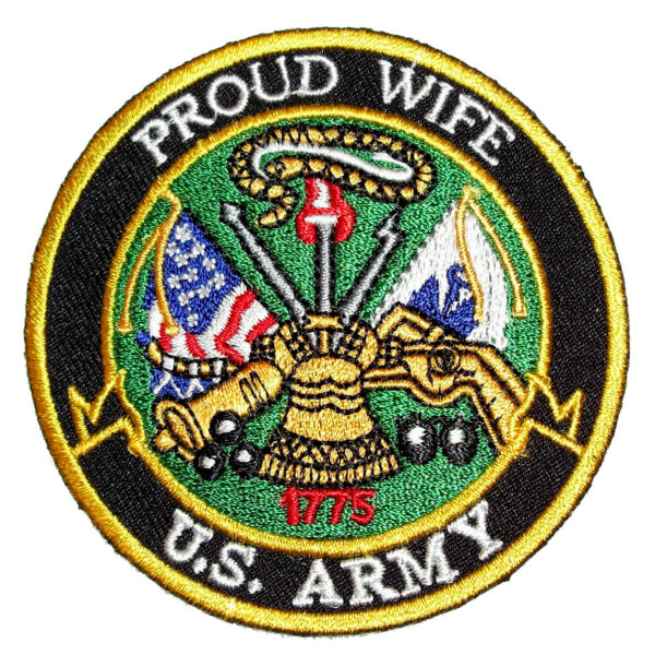 Patriotic Proud Wife US Army Embroidered Biker Patch