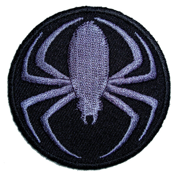 Grey Tribal Style Spider Embroidered Biker Patch