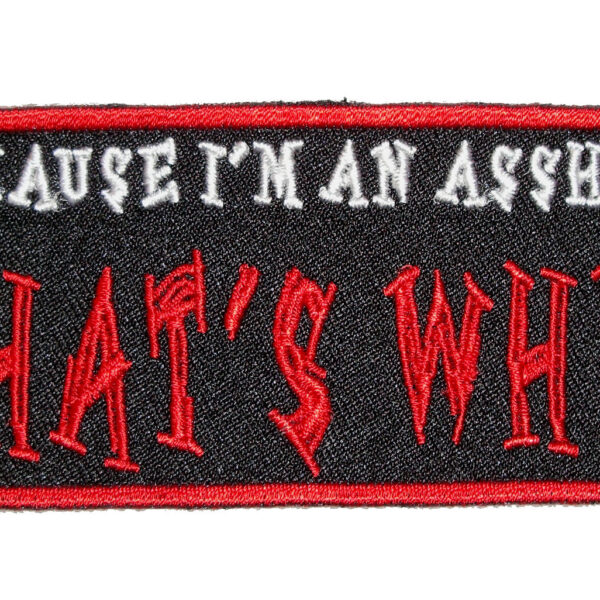 Because Im An Asshole That's Why! Biker Patch