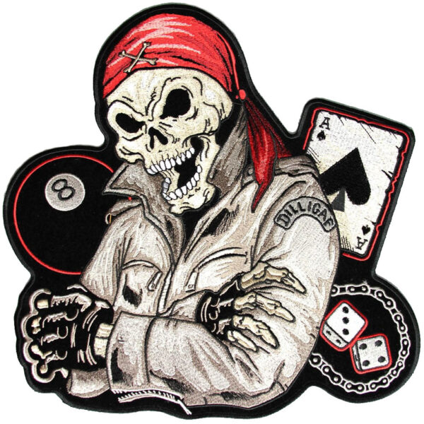 Motorcycle Biker Life Guy Skull Embroidered Biker Patch
