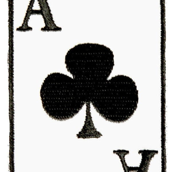 Ace Of Clubs Playing Card Embroidered Biker Patch