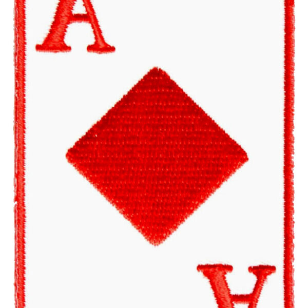 Ace Of Diamonds Playing Card Embroidered Biker Patch