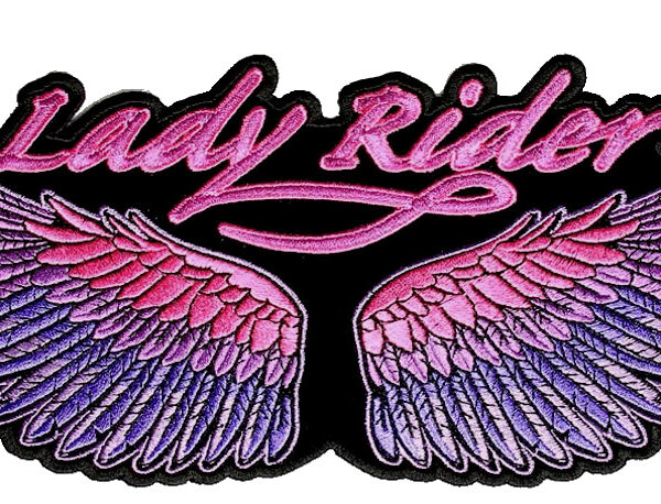 Lady Rider Pink, Purple Wings Embroidered Biker Patch