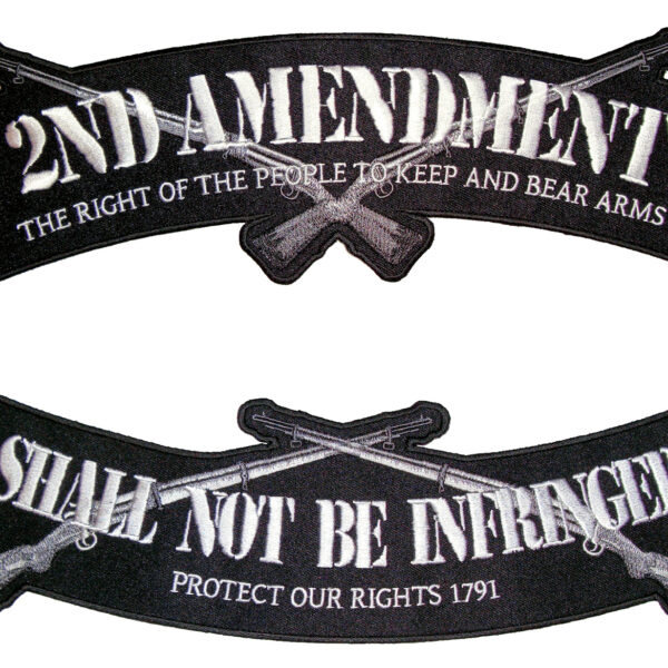 Patriotic 2nd Amendment Gun Rights Rocker Set Biker Patch