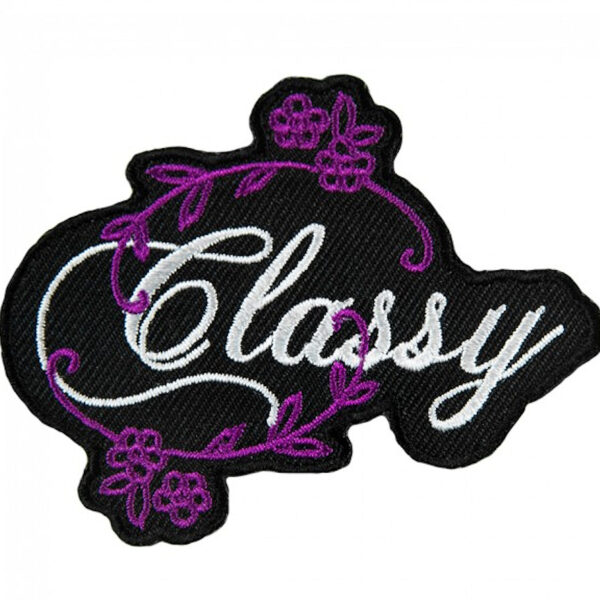 Classy Saying Purple Embroidered Lady Biker Patch