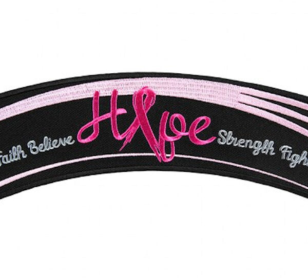 Breast Cancer Pink Hope Ribbon Lady Biker Rocker Patch