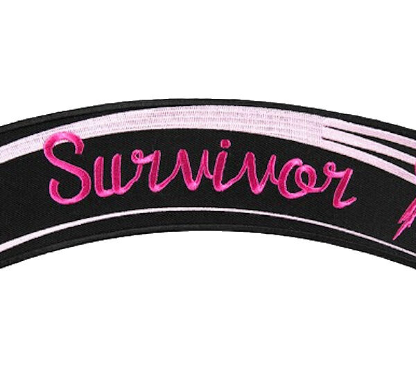 Breast Cancer Survivor Pink Ribbon Lady Biker Rocker Patch