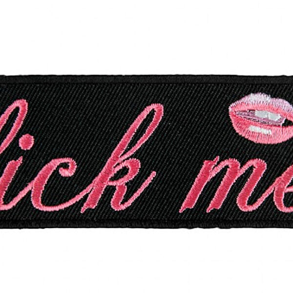 Sexy Lick Me With Lips Embroidered Lady Biker Patch