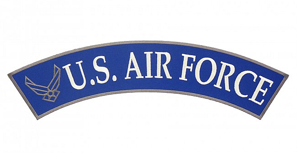 Patriotic US Air Force Embroidered Rocker Biker Patch