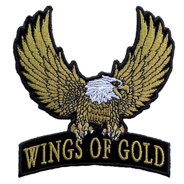 Wings Of Gold American Eagle Embroidered Biker Patch Medium
