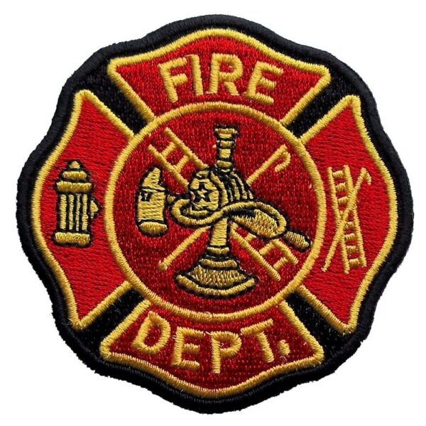 Fire Department Maltese Cross Embroidered Biker Patch