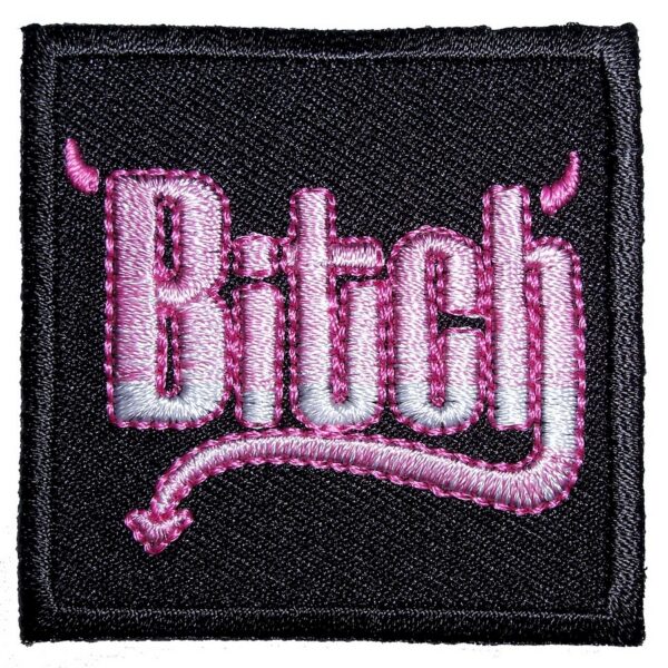 Bitch With Tail And Horns Lady Rider Embroidered Biker Patch Small