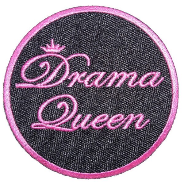 Drama Queen With Crown Lady Rider Embroidered Biker Patch Small