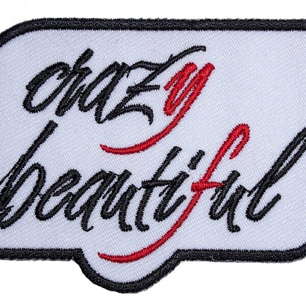 Crazy Beautiful Lady Rider Embroidered Biker Patch Small