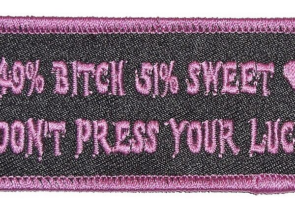 Biker Babe Don’t Press Your Luck Embroidered Biker Patch