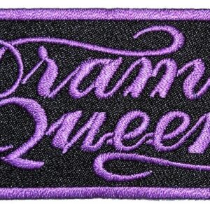 Purple Drama Queen Lady Rider Embroidered Biker Patch Small