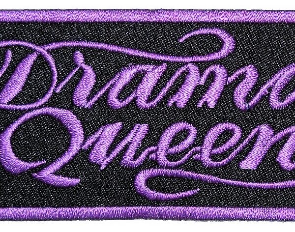 Purple Drama Queen Lady Rider Embroidered Biker Patch Small