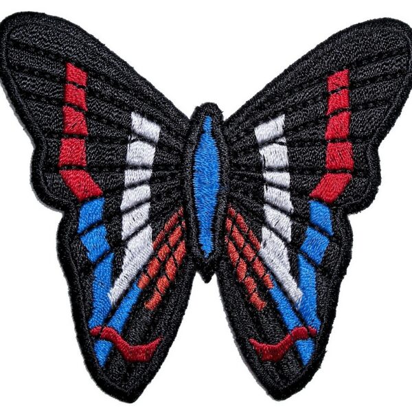 Exotic Colored Butterfly Lady Rider Embroidered Biker Patch Small