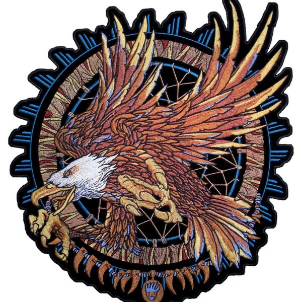 DreamCatcher Bald Eagle Embroidered Biker Patch