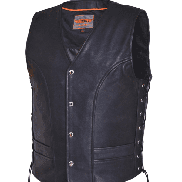 Mens Ultra Leather Vest - Black