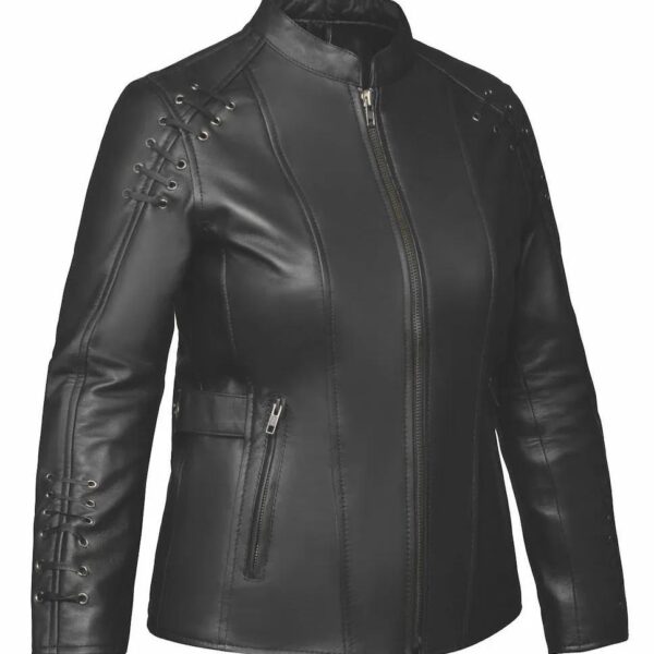 Juno - Ladies Premium Leather Jacket - Black