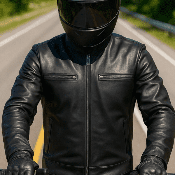 Men's Premium Leather Motorcycle Jacket with Zip Out Liner