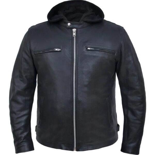 Street Rider - Mens Premium Leather Jacket - Black