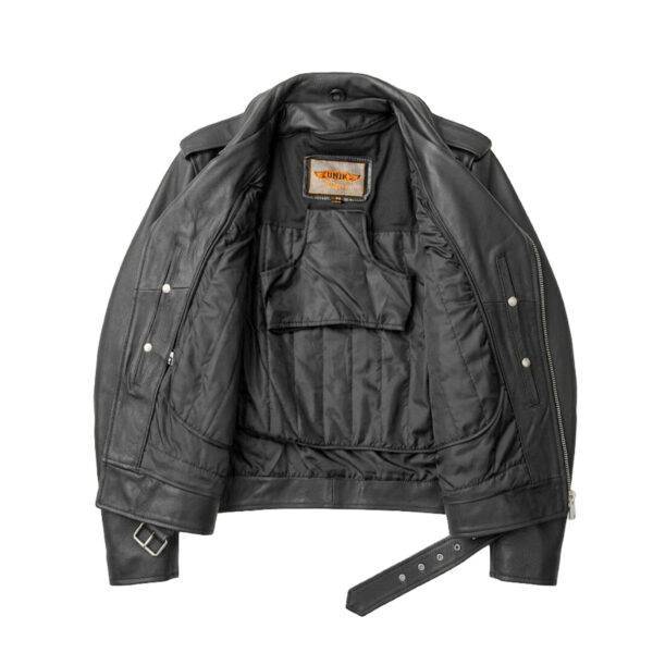 Men's Classic M.C. Leather Jacket in Black with Concealed Carry
