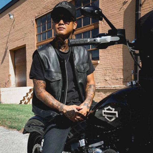 Steelhorse Leather Biker Men's SOA Style Club Vest