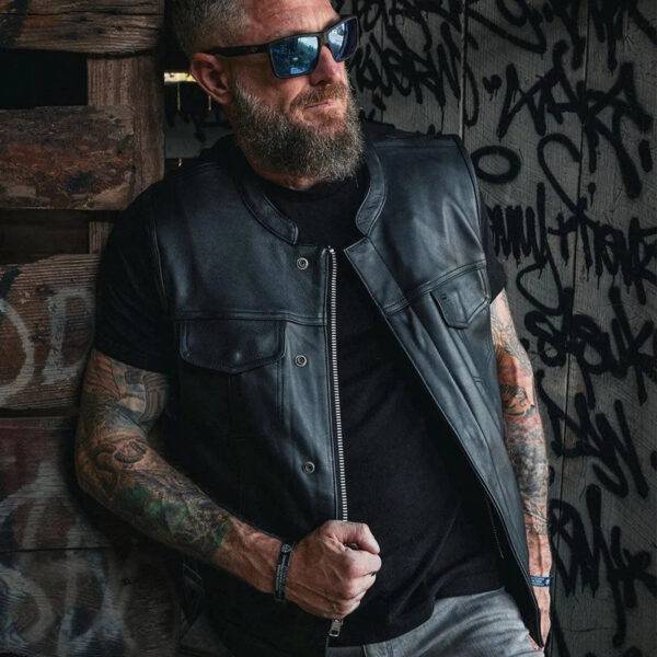 Iron Rider Men's SOA Style Club Vest in Black