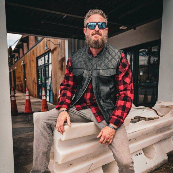 Black Diamond Men's Leather Biker Vest