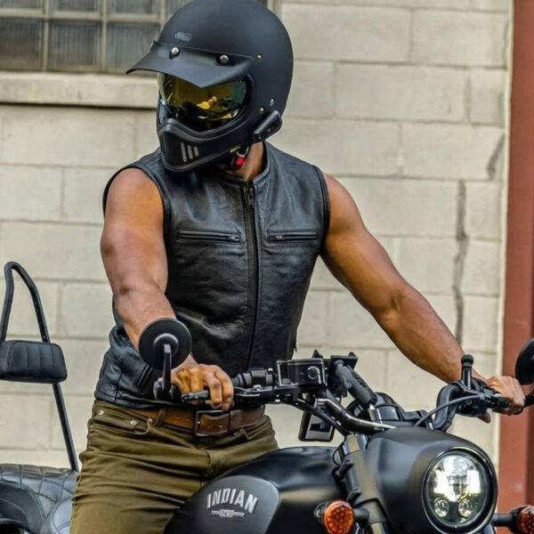 Blackout Men's Motorcycle Leather Vest