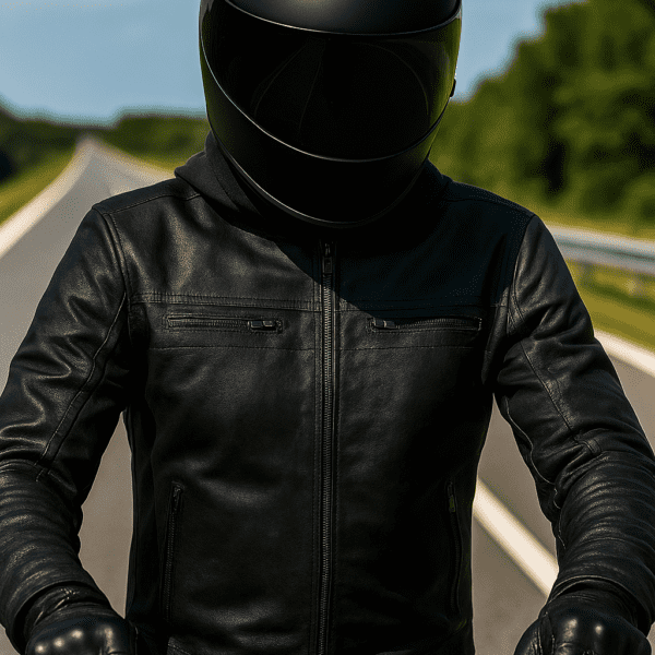 Silver Hardware Men's Premium Leather Jacket in Black
