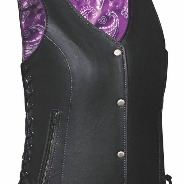 Verbena - Ladies Lining Leather Vest - Purple