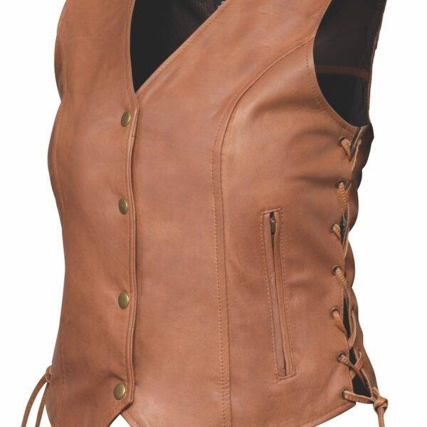 Leah - Ladies Brown Leather Vest