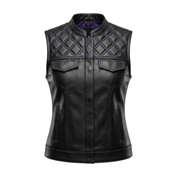 Mauve - Ladies SOA Style Club Vest - Black