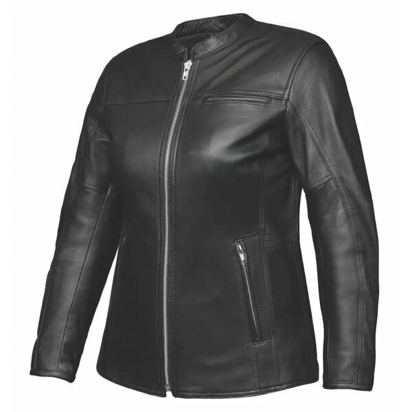 Sophie - Ladies Spandex Leather Jacket - Black
